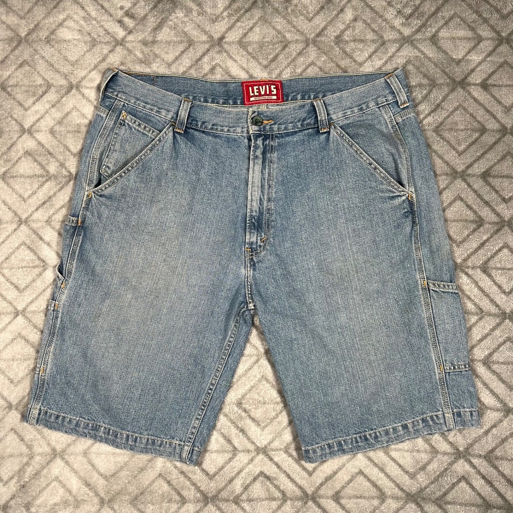 VTG Levi's Carpenter Shorts Mens 40 Denim Jorts Baggy Y2K Skater Distressed L2